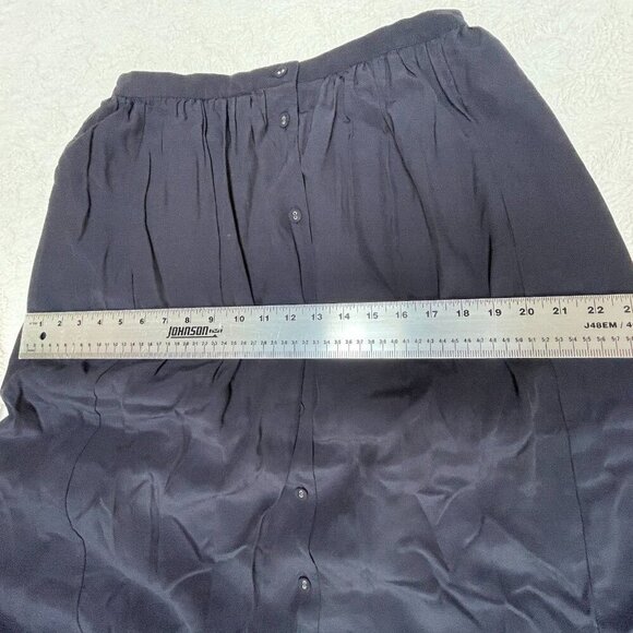 Uniqlo Ines De La Fressange Women's Size 6 Black Button-Front Pleated Midi Skirt - Picture 7 of 8